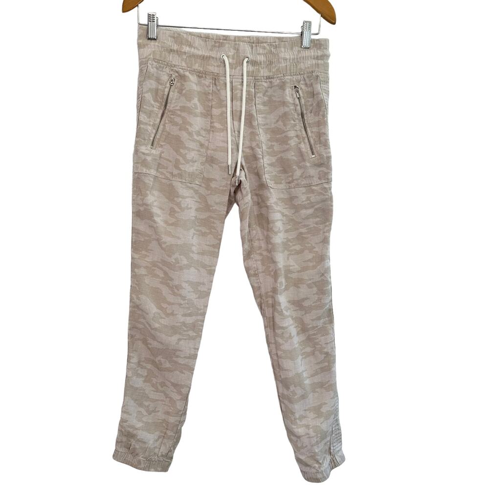 Athleta Cabo Tide Linen Jogger Women 2P Petite Light Camo Stretch Waist